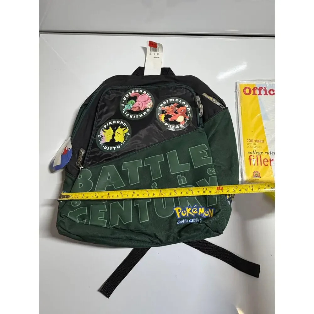 New NOS vintage NWT green pokermon backpack pikachu charmelon bulbasaur gotta